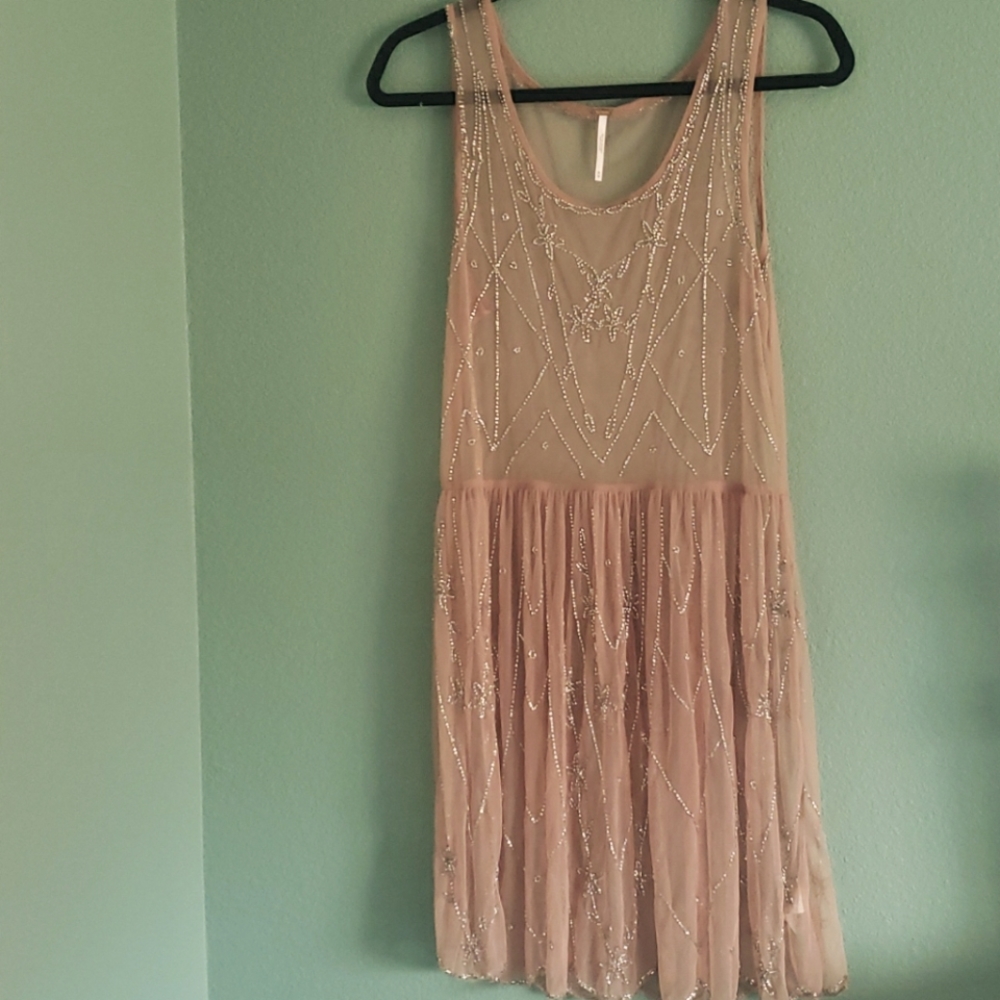FP cream chiffon dress.